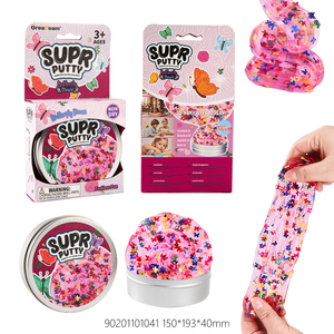 Custom logo pink <b>Thinking</b> Supr Putty Stretch Squish Glass Exciting Putty Slime butterfly Sequins Relief Stress Toys for Children - Product Image 6