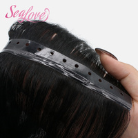 Extensions de cheveux humains vierges bruts en trame papillon, trame invisible XO, extensions de cheveux en trame à trou papillon