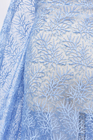 Dentelle tressée à paillettes, dentelle française bleu clair, tissu en dentelle blanche brodée, 100% polyester élastique pour robes de mariée