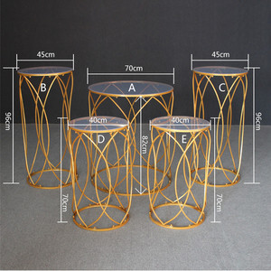 Golden Iron Metal Dessert Table 5 Pcs Bis Certified <b>Wedding</b> Flower Stand Dessert Welcome Area <b>Cake</b> Stand Decoration - Product Image 5