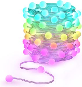 Guirlandes lumineuses de Noël pour l'extérieur, étanches, décoratives, RGB+IC 5V USB, LED, boules d'ananas - Product Image 1