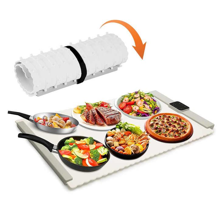 Vassoio Riscaldante Elettrico Pieghevole - 8 Temperature, Timer 24h, Sicuro - Foto 13