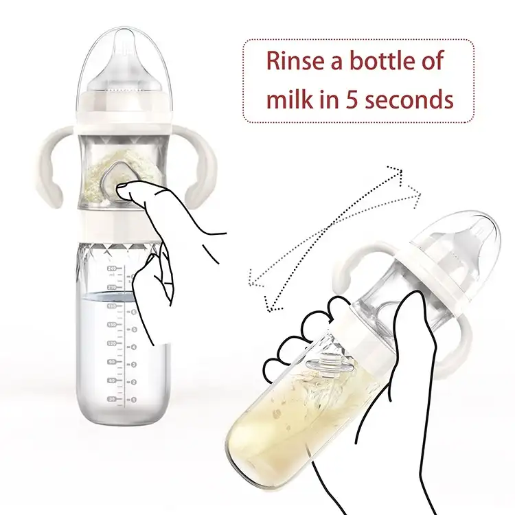 Baby Feeding Bottle Cheap Custom Logo Private Label 240ml Anti-colic Wide Mouth Glass Milk Newborn Infant Baby Feeding Bottle Maker In Bulk