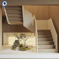 Fabrication directe d'usine Prima avec rampe, escalier droit personnalisé pour villa