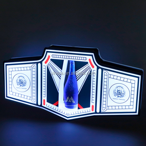 Porta Botellas de Vino Recargable con Forma de Cinturón de Campeonato LED, Exhibidor de Botellas de Licor Luminoso RGB - Product Image 3