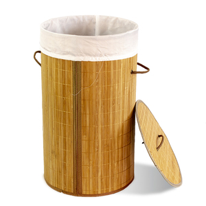 Lớn thân thiện với môi tre tự nhiên giặt giỏ với nắp và xử lý tự nhiên và sản phẩm bền cho hàng ngày của bạn nhu cầu giặt - Product Image 1