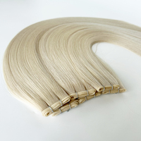 Blond platine glacé de 18, 20 et 22 pouces # 60A Super Double Drawn Invisible Genius Wefts 50g Pack Prêt à expédier