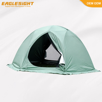Tente de camping à dôme moyen, une chambre, en stock usine, en Oxford 150D / Polycoton 160g, revêtement PU 3000 mm, enduit argenté, imperméable