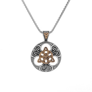 Umwelt legierung Schmuck Beliebte Celtic Knot Anhänger Europäische und Amerikanische <span class=keywords><strong>Retro</strong></span> Mode Personal isierte Halskette Großhandel - Product Image 1