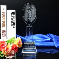Trofeo de Cristal Transparente para Raqueta de Tenis, Premios TROPHY MH-J0990