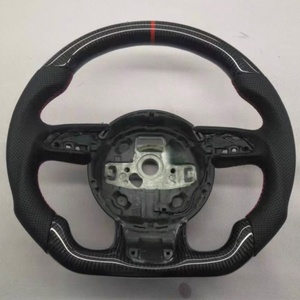 Volante <span class=keywords><strong>Interior</strong></span> de Cuero Perforado y Fibra de Carbono para Modelos de Automóviles <span class=keywords><strong>Audi</strong></span> Q3 Q5 Q7 R8 <span class=keywords><strong>TT</strong></span> Roadster RS TTS 2008-2019 2010-2013 - Product Image 1