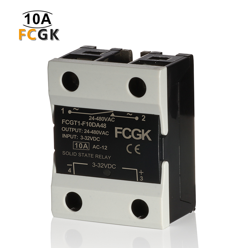 FCGK DC AC 10A amper 220vac katı hal röle SSR röle tek fazlı kapaklı 4-32VDC