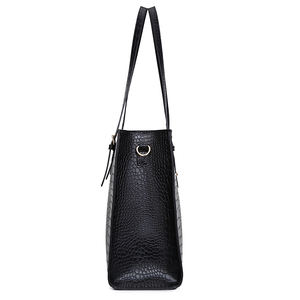 Nouveau sac à main pour ordinateur portable pour femme, grande capacité, en PU, fermeture éclair, tendance, à porter en bandoulière, 15,6 pouces, motif crocodile, loisirs, voyage - Product Image 3