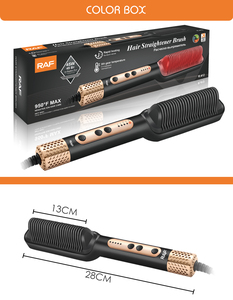 Lisseur ionique 2 en 1, peigne à <span class=keywords><strong>lisser</strong></span>, 5 réglages de température, brosse à <span class=keywords><strong>lisser</strong></span> les <span class=keywords><strong>cheveux</strong></span> bouclés pour femmes - Product Image 6