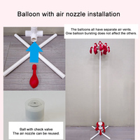Lot de 2 colonnes de ballons auto-gonflables en forme de fleur de 1,55 m, kit de décoration de fête en latex facile à installer pour mariage, anniversaire, baby shower