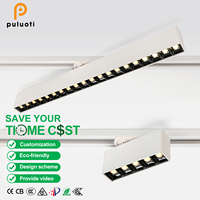 Lumière de plafond magnétique LED moderne 138 mm * 33 mm COB Track Grille Light Blanc/Noir 360 °   Aluminium rotatif pour intérieur, maison, centre commercial, bureau