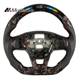 Volante Deportivo Personalizado de Fibra de Carbono Forjado Rojo con LED para Ford Focus MK4 ST-Line Active Fiesta ST Puma 2018-2022, Mejora del Interior - Product Image 1