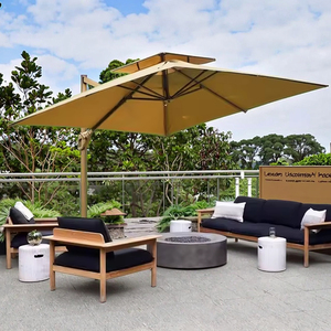Paraguas de jardín de gran tamaño cuadrado resistente, sombrilla romana plegable impermeable con Base para comedor al aire libre, muebles de Hotel - Product Image 5
