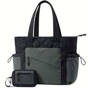 Custom Shopping <b>Bag</b> Women Puffer Tote <b>Bag</b> for <b>Work</b> Travel Nurse Lightweight Quilted <b>Bags</b> with Compartments - Product Image 5