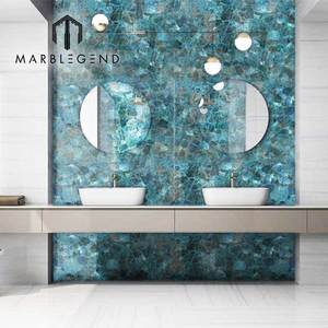 Biệt thự sang trọng trang trí nội thất mờ pha lê thạch anh tường Backlit tự nhiên màu đỏ tinh thể thạch anh đá - Product Image 2