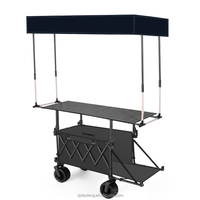 Chariot commercial pliable avec pare-soleil, grande capacité, chariot portable pour les vendeurs ambulants et les stands de marché