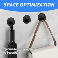 Ganchos de Pared Negros para Ropa, Acero Inoxidable, para Toallas y Llaves, Montaje en Pared con Adhesivo 3M, Ganchos de Almacenamiento, Organización de Pared