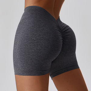 Short de yoga respirant taille haute OEM pour femmes Short de sport sans couture à dos en V pour l'entraînement d'équitation en plein air - Product Image 4