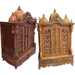 Compre un Templo/Mandir de Madera de Teca Moderno para el Hogar con Puerta Doble, Tamaño Personalizado y Color Personalizado - Product Image 1