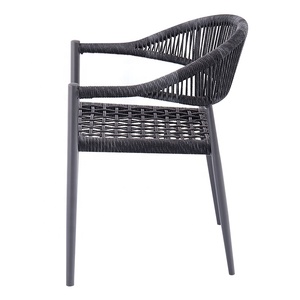 Sillas de Mimbre de <span class=keywords><strong>Aluminio</strong></span> Modernas de Estilo Francés para Patio, Cafetería, Bistro, Muebles de Jardín para Exteriores, Sillas de Comedor de Ratán Tejido para Restaurante - Product Image 3