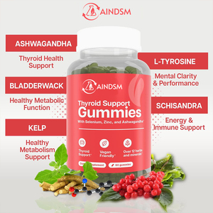 Prix de gros des bonbons Ashwagandha pour le soutien de la thyroïde Métabolisme sain Zinc Sélénium Vitamines pour tout le monde Pas pour les nouveau-nés - Product Image 3