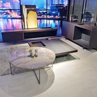 Table basse en bois unique de créateur avec meuble de rangement, meuble de salon, meuble de salon, meuble TV et table basse