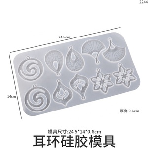 Diskon besar cetakan liontin perhiasan Resin epoksi cetakan anting daun bunga silikon cetakan silikon tetesan air - Product Image 6