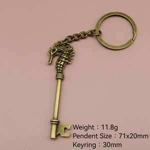 Porte-clés vintage antique en bronze, squelette <span class=keywords><strong>de</strong></span> hippocampe, breloque métallique nautique pour souvenir, cadeau, fabrication <span class=keywords><strong>de</strong></span> bijoux DIY, pendentif <span class=keywords><strong>de</strong></span> <span class=keywords><strong>sac</strong></span> - Product Image 2