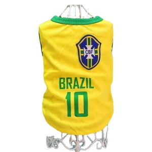 Veste pour chien Coupe du Monde de football Printemps-Été Teddy Golden Retriever Samoyed Logo de l'équipe Numéro du joueur Nom du pays Vêtements - Product Image 5