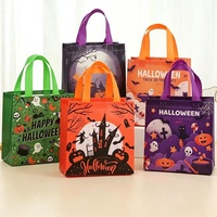Sac fourre-tout créatif personnalisé en feutre non tissé durable et écologique pour Halloween, sac cadeau citrouille pour enfants, sac à bonbons, accessoires de fête