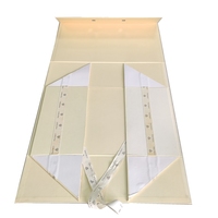Boîte rigide personnalisée couleur crème pour robe de mariée avec fermeture magnétique, ruban, logo, matériaux recyclés, pelliculage brillant et gaufrage