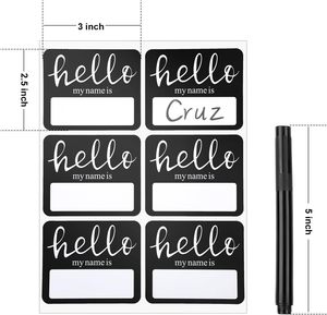 240 Pezzi di Etichette Adesive Rettangolari 'Hello <span class=keywords><strong>My</strong></span> Name Is' con Pennarello Nero per Casa, Scuola, Conferenze, Ufficio - Product Image 2