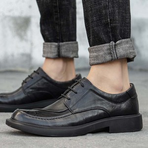 Zapatos de Vestir de Cuero para Hombre, Transpirables, Ligeros, Modernos, Sin Cordones, Formales, Casuales, para Exteriores, que Aumentan la Estatura, Tallas Grandes - Product Image 1