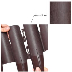 Natural Log-Effect Assembled Installation Interlocking <b>Plastic</b> Garden Fence Decorative Flower Bed Border for Outdoor Landscaping - Product Image 6
