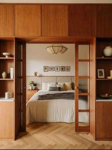 Villa Living Room Showcase Design <b>Wood</b> Living Room Furniture Showcase Apartments & Hotels <b>Cabinet</b> Living Room Wall Showcase - Product Image 3