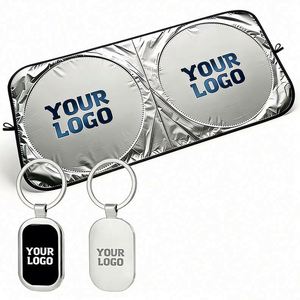 Pare-soleil pliable personnalisé avec logo imprimé sur la fenêtre avant pour la publicité des concessionnaires, cadeau promotionnel d'entreprise, cadeaux promotionnels sur mesure - Product Image 1