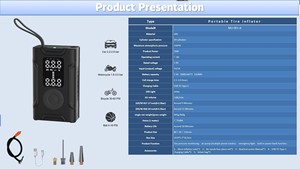 Compresor de Aire para Inflar Neumáticos |   Inflador de Neumáticos Digital Portátil de 150 PSI con Luz LED y Banco de Energía, Múltiples Accesorios para Automóvil - Product Image 6