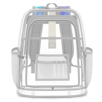 Grand sac à dos scolaire multi-compartiments en TPU, sac à dos transparent imperméable de 17 pouces pour filles et garçons