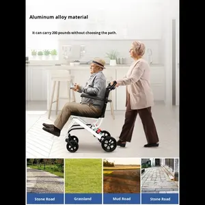 Super Lightweight Aluminum <b>Manual</b> <b>Wheelchair</b> Airplane Folding <b>Wheelchair</b> for Disable - Product Image 4