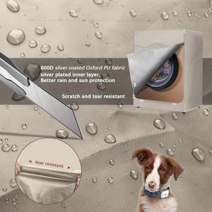 Housse de protection pour <span class=keywords><strong>lave</strong></span>-<span class=keywords><strong>linge</strong></span> et sèche-<span class=keywords><strong>linge</strong></span> à chargement frontal en tissu Oxford, avec fermeture éclair - Product Image 6