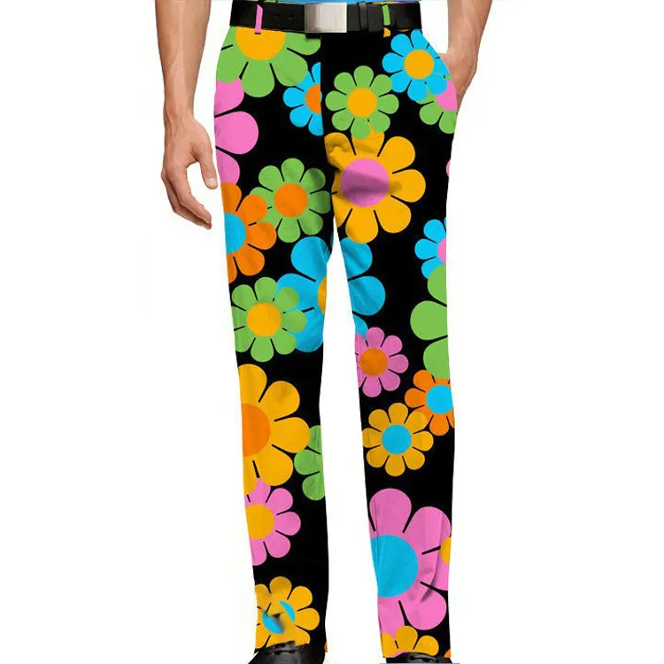 custom high quality sublimation stretch jogger pattern slim fit golf pant mens skinny plaid golf pants for men