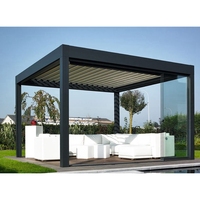 Motorisierte Lamellendach-Pergola-Bausätze aus Aluminium, Bioklimatische Pergola mit Einziehbarem Dachsystem