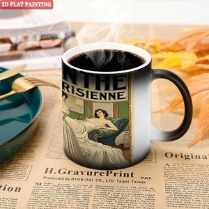 Frosted Black <b>Ceramic</b> Mug 11oz Heat Sensitive Color Changing Sublimation Ready <b>Cup</b> - Product Image 5