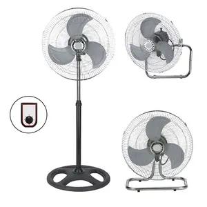 Quạt Điện 3 Trong 1 Quạt Bệ Động Cơ Tốc Độ Cao Nướng Bạc 18Inch