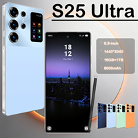 Smartphone Sportif S25 Ultra Orange Énergétique 6,9" 120Hz LCD Android 15 16Go 1To 108MP 8000mAh+ MTK Dimensity Deca Core 5G Double SIM